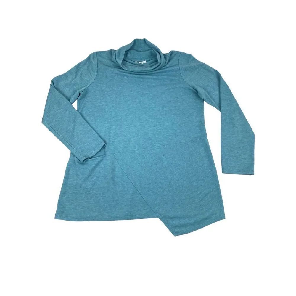 J.Jill Pure Jill Women's Luxe Tencel Asymmetrical Hem Pullover Cowl Neck Tunic S